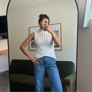 Theory Ivory Knit Turtleneck
